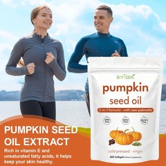 Seed Pumpkin Oil 3000mg w/Saw Palmetto 300 Softgels + Magnesium Complex 90 caps