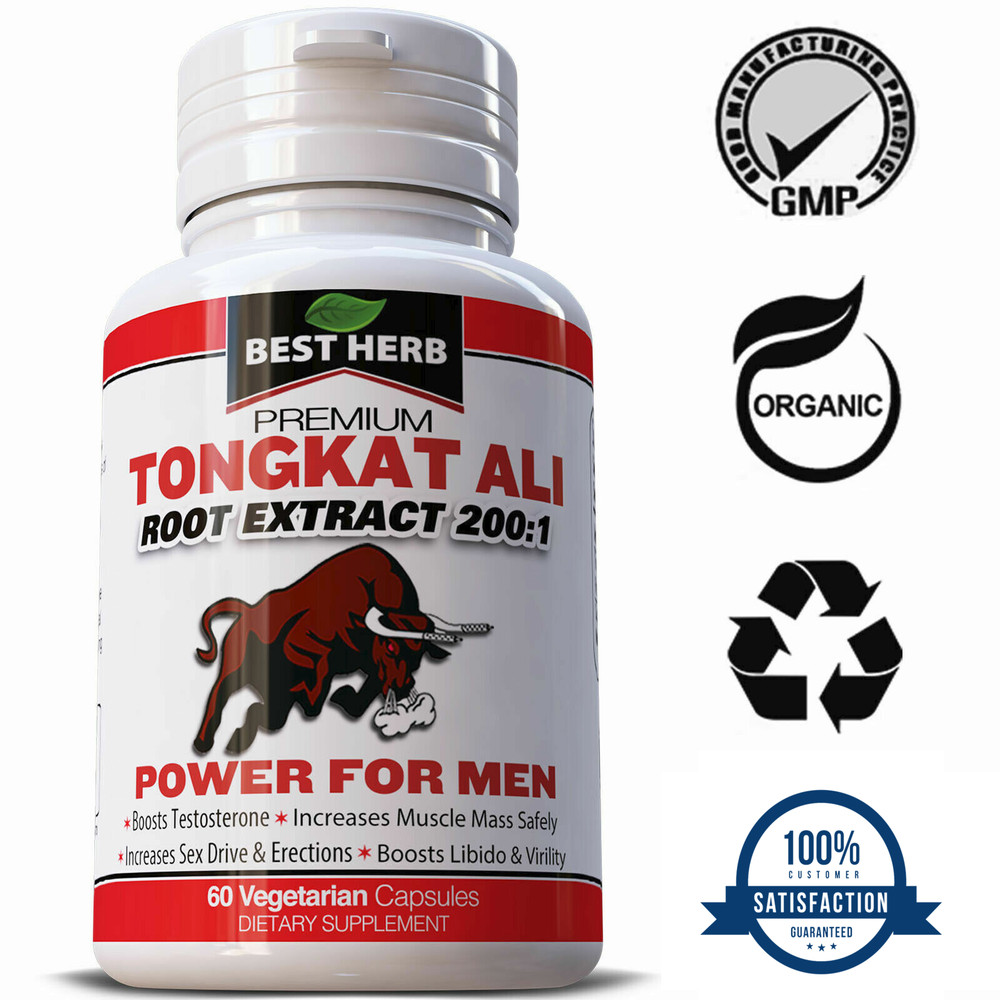 Tongkat Al LONGJACK PASAK BUMI GRADE A, ROOT EXTRACT SUPPLEMENT 200:1 60capsules