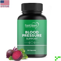 Pure Heart Blood Pressure Support Supplement Beet Root Extract & Magnesium 09/26