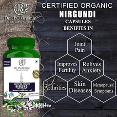 4x Dr. JPG Organic ISO & GMP Certified Nirgundi 60caps for arthritis & joint sup
