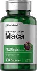 Maca Root Capsules 4800mg | 120 Pills | Red, Yellow, Black Maca | by Horbaach