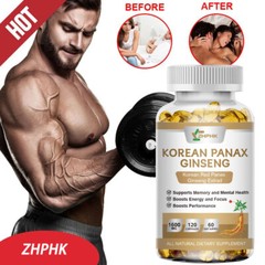Korean Panax Ginseng 1600mg 120 Capsules – Extra Strength NON-GMO & Gluten-Free