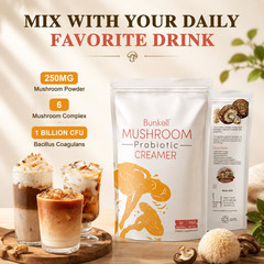 Mushroom Coffee Creamer, Adaptogenic 6 Mushrooms with Lion’s Mane, Reishi, Cordy