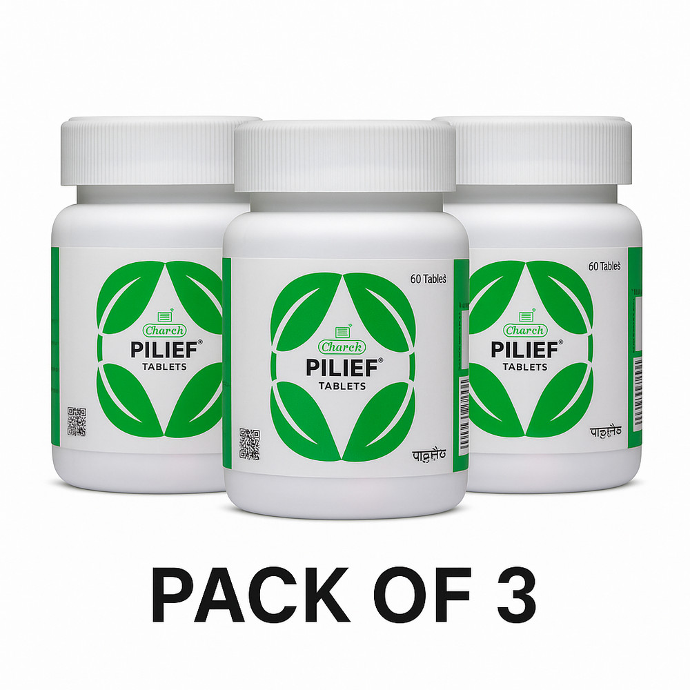 Charak Pilief Tablet Pack of 3 | For Piles & Hemorrhoids Relief | Exp 01/2027