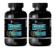 Heart, Blood Sugar, Super Potent – ACAI BERRY 1200mg – 2 Bottles 120 Capsules