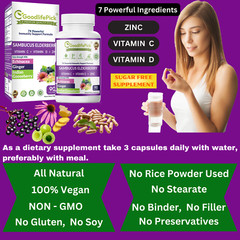7 in 1 Elderberry with Zinc Echinacea, Vitamin C & D Ginger & Amla 90 Capsules