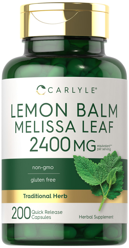 Lemon Balm Capsules | 2400mg | 200 Count | Melissa Leaf | Non-GMO | by Carlyle