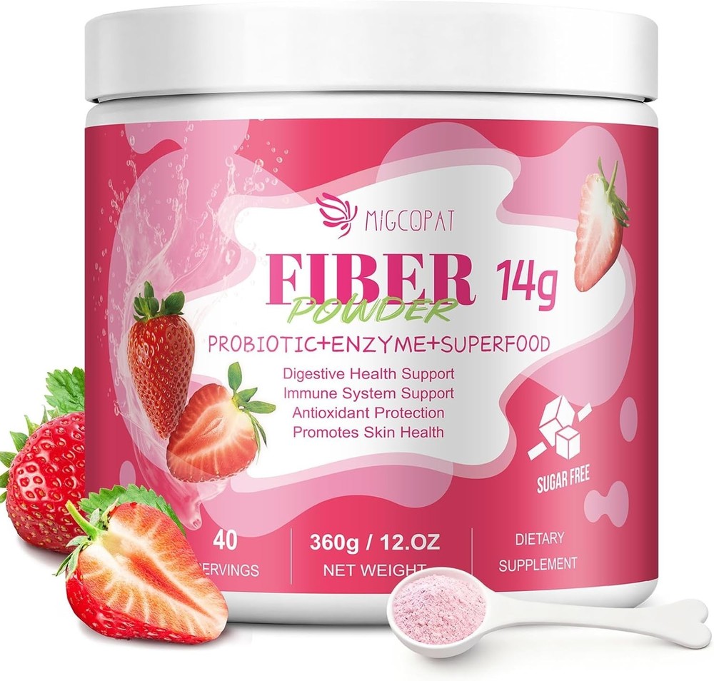 Migcopat 14G Fiber Supplement with Probiotics, Prebiotics, Digestive Enzymes