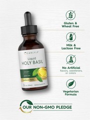 Holy Basil Extract Liquid | 2 Fl Oz | Tulsi Tincture | Vegetarian | by Carlyle