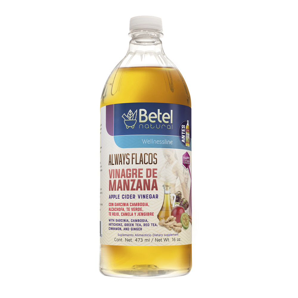 Always Flacos Vinagre de Manzana by Betel Natural – Metabolismo / Detox – 16 Oz