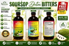 Soursop Detox Bitters 16oz Glass Bottle Free Shipping