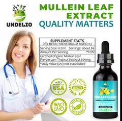 Undelio Mullein Leaf Extract For Hung Cleanse 2 oz Respiratory & Immune Support