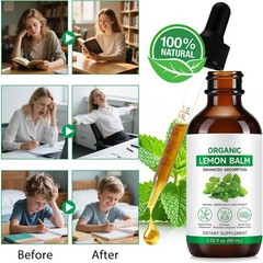Lemon Balm Extract Non-Alcohol Liquid Herb Drops Organic Natural Aid 2 oz