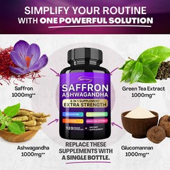 Saffron Ashwagandha – Stress & Anxiety Relief, Boost Stamina, Mood & Metabolism