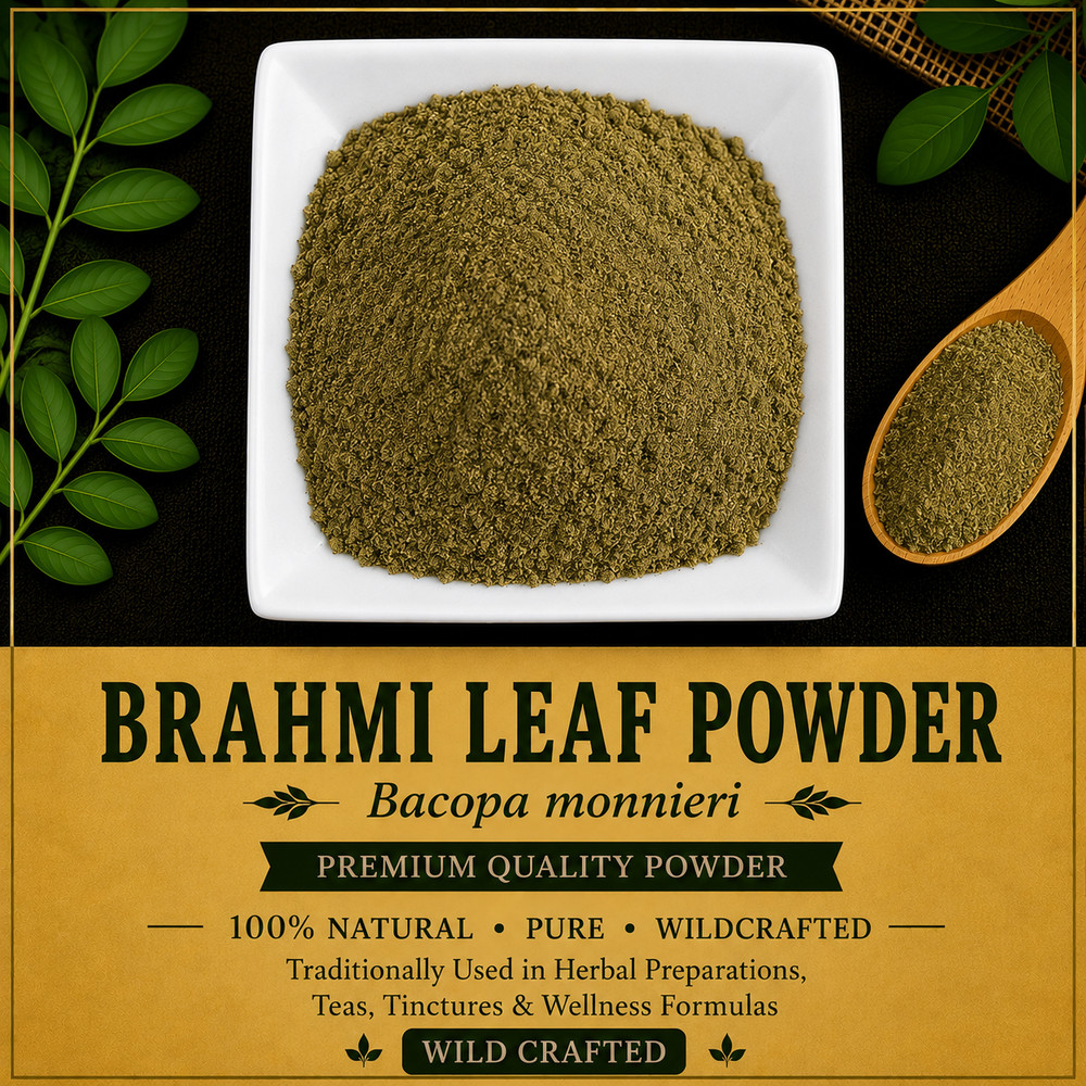 Brahmi Leaf Powder | Bacopa monnieri | Wild Crafted | Premium | Herbal Tea |