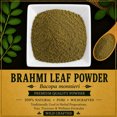 Brahmi Leaf Powder | Bacopa monnieri | Wild Crafted | Premium | Herbal Tea |