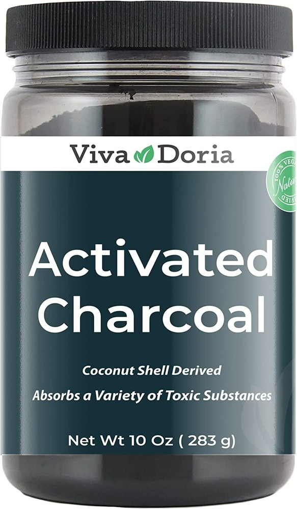 Viva Doria Activated Charcoal Powder, Food Grade, Coconut Shell Derived, 10 oz