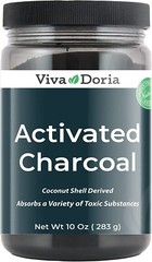 Viva Doria Activated Charcoal Powder, Food Grade, Coconut Shell Derived, 10 oz