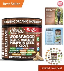 Clean Nutra Wormwood Black Walnut Pumpkin Seed Clove Oil Celery Garlic Grape Pap