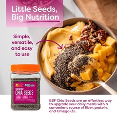 BBF Organic Chia Seeds 20 Oz, Omega3 & Fiber, Pudding, Smoothies, Oatmeal