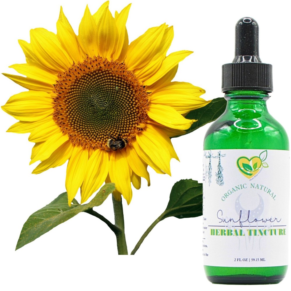 Sunflower Petals Tincture Natural Organic Mega Liquid Herb Drops Mood 2 oz