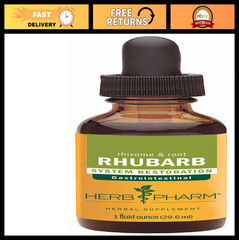 Organic Rhubarb Liquid Extract Drops – Digestive Support, 1 Oz, Herbal Supplemen