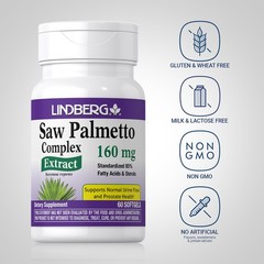 Saw Palmetto Extract Complex 160mg | 60 Softgels | Non-GMO | by Lindburg