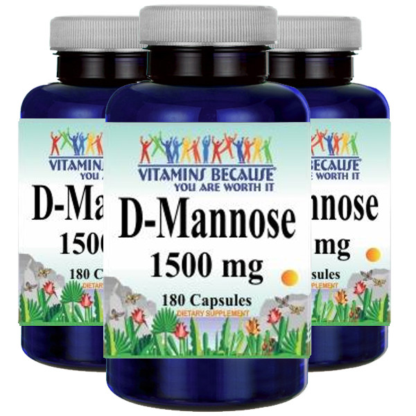 D-Mannose 1500mg 3X180 Capsules by Vitamins Because