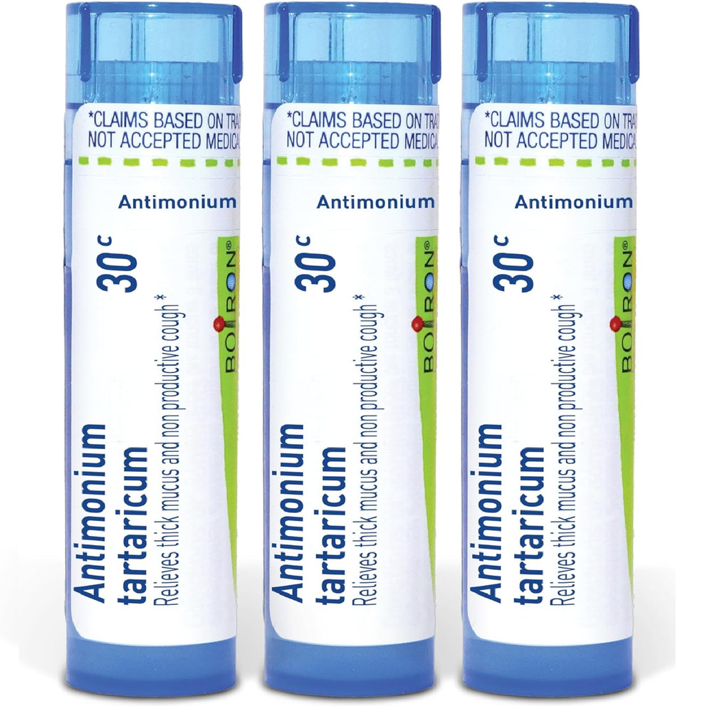 Boiron Antimonium Tartaricum 30C Homeopathic Medicine for Cough – Pack of 3 (240