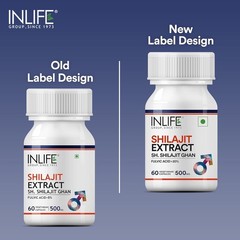 INLIFE Pure Shilajit Extract Supplement for Men Strength and Stamina 500mg – 60N