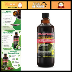 Organic Soursop Bitters 16 fl oz – Natural Digestive Aid, Herbal Tonic, Wellness