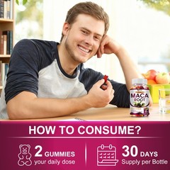 Maca Ultra Peak XL Gummy Advanced Male Support Vital Boost Supplement 60 Gummies