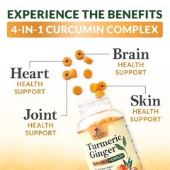 Turmeric Curcumin Supplement Gummies – 95% Curcuminoids 60 Count (Pack of 1)