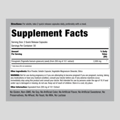 Fenugreek Seed Extract | 2000mg | 100 Capsules | Non-GMO | by Piping Rock