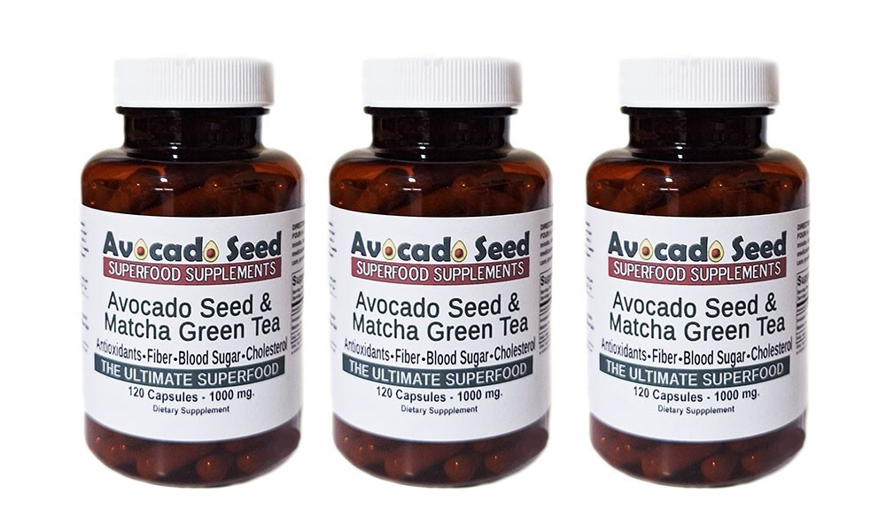 360 Raw Avocado Seed + Matcha Capsules (1000 mg) – Digestion,Energy,Fiber & More