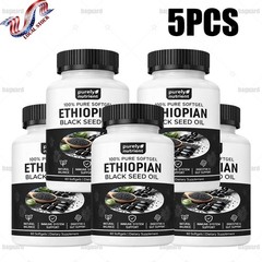 Premium 1-5X Ethiopian Black Seed Oil Softgels|4.64%Thymoquinone|Non-Gmo,Gluten-