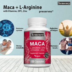 Maca Capsules – with L-Arginine, Boost Energy, Improve Stamina, Improve Mood