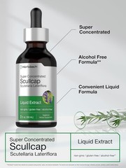Scullcap Liquid Extract | 2 fl oz | Concentrated, Alcohol Free | by Horbaach