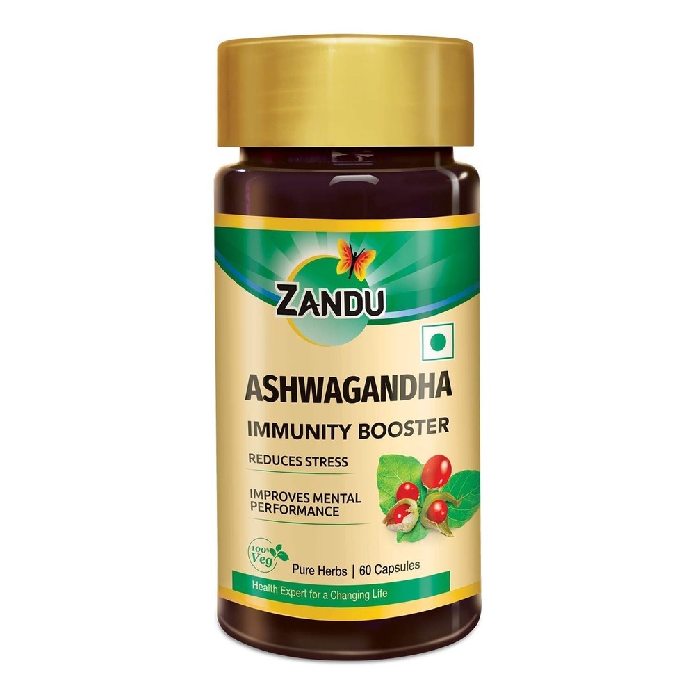 Zandu Ashwagandha 60 Veg Caps | 100% Pure Ashwagandha Root Extract