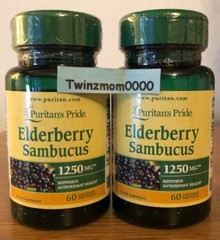 2X Elderberry Sambucus 1250mg 60 Softgels Antioxidant & Immune Support