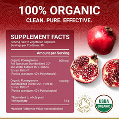 Organic Pomegranate Extract Supplement | USDA Certified Pomegranate Powder from