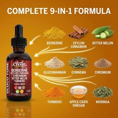 Berberine Ceylon Cinnamon Liquid Drops Bitter Melon Glucomannan Turmeric