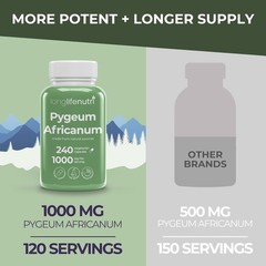 LongLifeNutri Pygeum Africanum Bark Extract Supplement, 240 ct exp 01/29