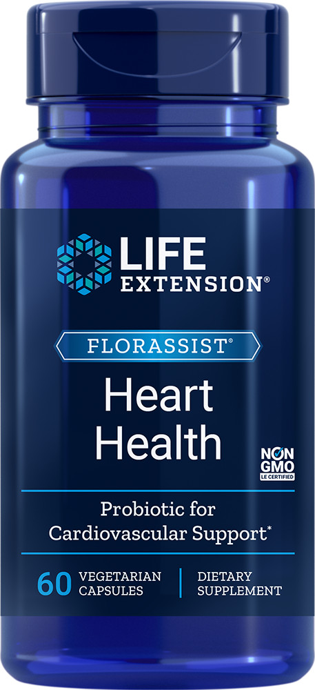FLORASSIST HEART HEALTH PROBIOTIC DIGESTIVE 60 Capsule LIFE EXTENSION