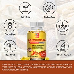 Ashwagandha Extract 5000mg 240 caps – Boosts Vitality, Stress & Mood Support