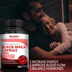Black Maca Capsules 8050 mg 120 Caps With L-Arginine Ginseng Blend Black Pepper