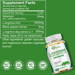 L-Arginine & Maca Root Capsules Natural Energy Stamina Performance Support