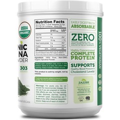 Zazzee Organic Spirulina Powder, 2.2 Pounds 1 KG, USDA Certified, 303 Serving…