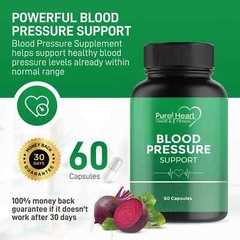 Pure Heart Blood Pressure Support Supplement Beet Root Extract & Magnesium 09/26