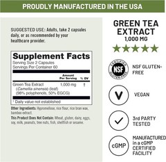 NatureWise Green Tea Extract Capsules 1000 mg – 50% 120 Count (Pack of 1)